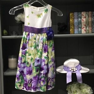 Little Girls’ Easter Dress Sz 3/4 with Bonnet